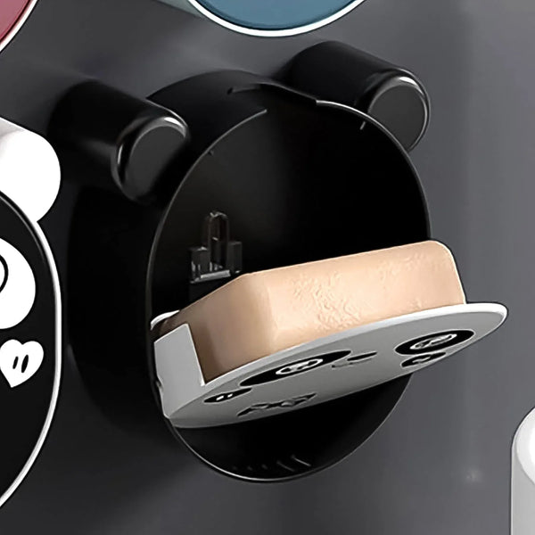 Plastic Cute Panda Soap Box – Wall Mounted Flip - Top Drain Soap Case (1 Pc) - Justgrabit Inc.
