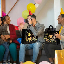 Birthday Gift Bag with Gold Shiny Stars, Reusable Party Gift Bags (1 Pc) - Justgrabit Inc.