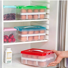 2Layer, 32 Grid Egg Tray with Lid Egg Carrier Holder for Refrigerator, Camping Food Storage Container with Handle (1 Pc ) - Justgrabit Inc.