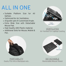 Laptop Stand Suitable Portable Foldable Compatible with MacBook Notebook Tablet Tray Desk Table Book with Free Phone Stand - justgrabit.in | Just Grab It