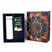 Effete Kulfi Almonds Gift Hamper, Golden With Bottle (2 Pc Set), Mix Color - justgrabit.in | Just Grab It