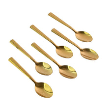 Premium Luxurious Stainless Steel Coated Spoons (6 Pcs Set / Golden) - justgrabit.in | Just Grab It