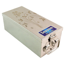 Premium Stainless Steel Velvet Lined Jewellery Storage Box with Lock and Red Interior - justgrabit.in | Just Grab It