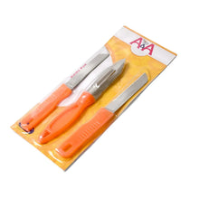 3in1 Multipurpose Stainless Steel Classic Kitchen Knife Set of 3 for Fruits and Vegetable Chopping / Cutting / Peeling, Kitchen Knife / Vegetable Peeler / Plain Knife - Justgrabit Inc.