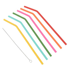 Reusable Silicone Straws Flexible Drinking Straws with Cleaning Brush (7 pc) - Justgrabit Inc.