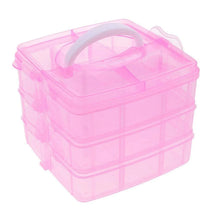 Versatile 18 - Grid 3 - Layer Transparent Plastic Organizer Box with Adjustable Dividers for Jewelry & Fishing Hooks - justgrabit.in | Just Grab It