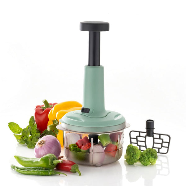 2 - in - 1 Push Chopper 800ml with Stainless Steel Blade for Quick Food Prep - justgrabit.in | Just Grab It