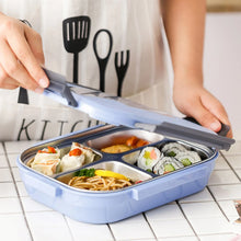 Black Transparent 4 Compartment Lunch Box for Kids and adults, Stainless Steel Lunch Box with 4 Compartments. - Justgrabit Inc.