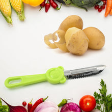 Multi - Purpose Stainless Steel Peeler With Handle For Vegetables, 2 in 1 Potato Peeler and Cutter, Stainless Steel Potato Peeler, grated Carrot, grated, Suitable for Peeling and shredding Fruit and Vegetables Kitchen Accessories (1 Pc) - Justgrabit Inc.
