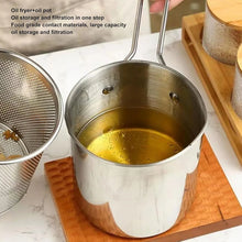 Small Deep Frying Pot With Strainer Basket (2 Pc Set / 1200 ML)) - justgrabit.in | Just Grab It