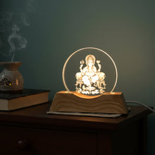 3D Lord Ganesha Acrylic LED Night Lamp (1 Pc) - justgrabit.in | Just Grab It