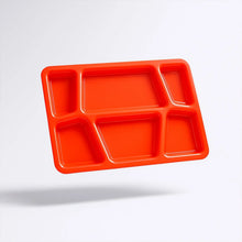 Plastic Multi - Compartment Rectangular Meal Serving Tray / Plate (1 Pc / Red) - justgrabit.in | Just Grab It