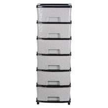 6 - Layer Heavy - Duty Plastic Drawer Organizer Cabinet with Stone Texture Drawers - Justgrabit Inc.