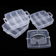 3 - Tier 18 Sections Transparent Stackable Adjustable Compartment Slot Plastic Craft Storage Box - Justgrabit Inc.