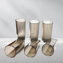 Unbreakable Transparent Square Design Wine Tumbler Plastic Glass Set Pack of 6 - justgrabit.in | Just Grab It