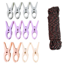 Cloth Drying Rope with Clips – Convenient and Durable Hanging Solution (12 Pc) - justgrabit.in | Just Grab It