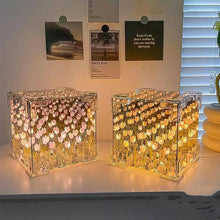 Cube Tulip Night Lamp | Led Decorative Nights Lamp (Multicolor & Design / 1 Set) - justgrabit.in | Just Grab It