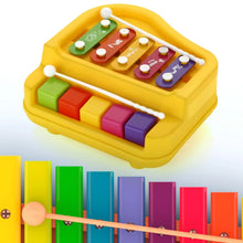 2 in 1 Baby Piano Xylophone Toy for Toddlers, 5 Multicolored Key Keyboard Xylophone Piano, Preschool Educational Musical Learning Instruments Toy for Baby Kids Girls Boys 3+ Years (1 Pc) - Justgrabit Inc.