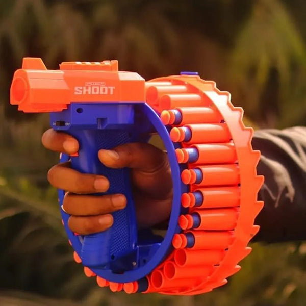 Amazing Toy Gun, Electric Gun for Children, 28 Soft Bullets for Youth Safety, Children's Electric Hand Ring Wheel Soft Bullet Gun, Gift Toys - Justgrabit Inc.