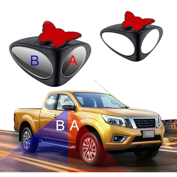 2 in 1 Car Blind Spot Mirror 360 Rotation Adjustable HD Glass (1 Pc) - justgrabit.in | Just Grab It