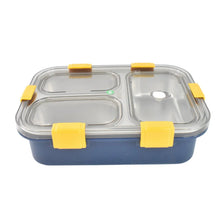 3 Compartment Transparent Stainless Steel Lunch Box for Kids - Justgrabit Inc.