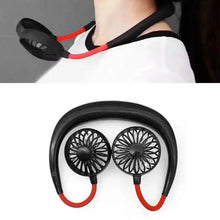 Hand Free Personal Fan - Portable USB Battery Rechargeable Mini Fan - Headphone Design Wearable Neckband Fan Necklance Fan Cooler Fan for Home, Sport, Camping, Beach, Travel, Office - Justgrabit Inc.