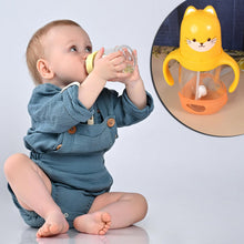Glass Baby Feeding Bottle with Handles & Straw (300 ML / 1 Pc) - justgrabit.in | Just Grab It