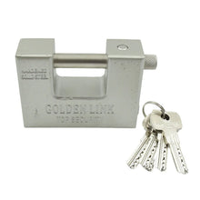 94mm Stainless Steel Padlock: Rectangular, Hardened Steel, 5 Keys - Justgrabit Inc.