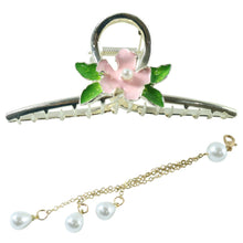 Elegant Floral Pearl Chain Hair Claw Clip (1 Pc) - justgrabit.in | Just Grab It