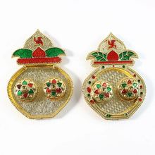 Decorative Plastic Kalash - Shape Double Kumkum Box (Mix Design, 1 Pc) - justgrabit.in | Just Grab It