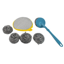 6 in 1 Kitchen Cleaning Set Handy Free Stainless Steel Scrubber - justgrabit.in | Just Grab It