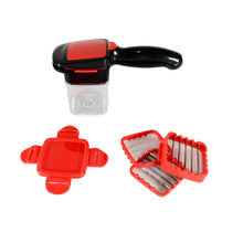 Multifunction Vegetable Cutter Manual Vegetable Quick Dicer Fruit Chopper Slicer with 3 Interchangeable Stainless Steel Blade Inserts, Non - Skid Base Slicer and Chopper - Justgrabit Inc.
