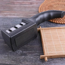 Manual Red & Black Knife Sharpener 3 Stage Sharpening Tool for Ceramic Knife and Steel Knives. - Justgrabit Inc.
