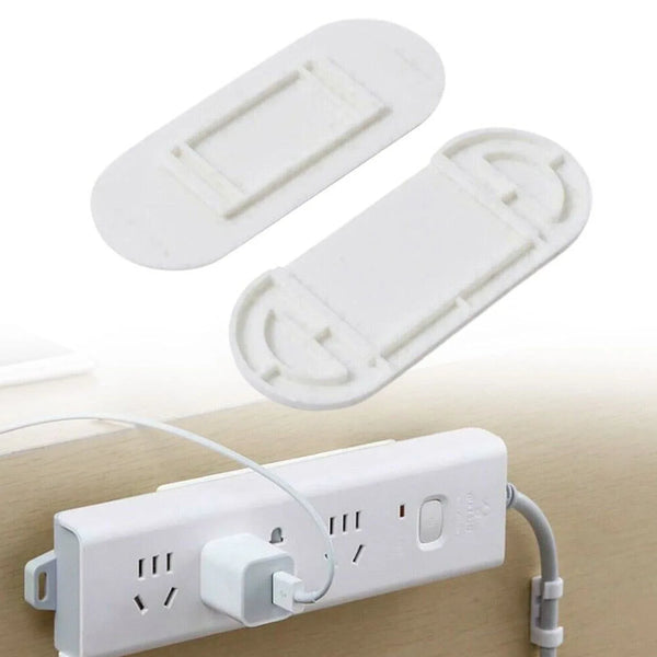 Self Adhesive No Hole Wall Mount, Reusable, Non Residue Plug Organizer For Home Office & Multiuse Device, Wall Socket Holder Power Strip Holder Wall Mount Wall Hanging - justgrabit.in | Just Grab It
