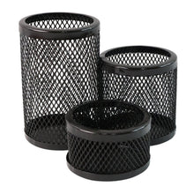 Khyati Trio Metal Mesh Pen Stand – 3 - in - 1 Round Desk Organizer Set - justgrabit.in | Just Grab It