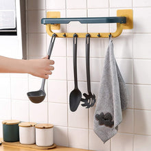 Wall - Mounted Double Bar Towel Holder with Hooks & Adjustable Folding Shelf - justgrabit.in | Just Grab It