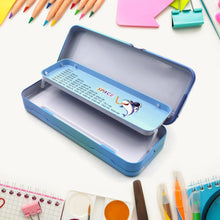 Metal Pencil Box, Pencil Case Double Compartment for Kids Stationery Compass Box, Stationery Gift for School Kids Compass, Pencil Box, Birthday Return Gift for Kids - justgrabit.in | Just Grab It