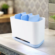 6 Compartment Multi Purpose Organizer Toothbrush Holder Stand Plastic Caddy (1 Pc) - justgrabit.in | Just Grab It