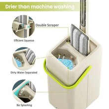 Floor Mop and Bucket Set, Flat Mop for Cleaning with Wringer, Self Clean Damp Mop and Bucket for Hardwood, Laminate, 2 in 1 Hands Free Mop with Washable Microfiber Pad for Wet & Dry Use - Justgrabit Inc.