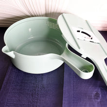 Vegetable Choppers with Drain Basket | 6 in 1 Vegetable Slicer Blades (1 Set) - justgrabit.in | Just Grab It