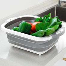 COLLAPSIBLE CUTTING BOARD WITH DISH TUB BASKET For Kitchen Use ( 1 Pcs ) - justgrabit.in | Just Grab It