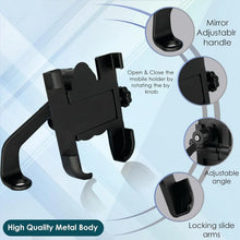 Full Metal Body Bike & Scooty 360 Degree Rotating Mobile Holder Stand for Bicycle, Motorcycle, Scooty for Maps and GPS Navigation Fits All Smartphones (1 Pc) - Justgrabit Inc.