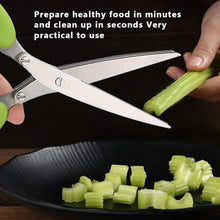 Multifunction Vegetable Stainless Steel Herbs Scissor with 3 Blades - justgrabit.in | Just Grab It