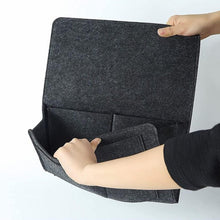 Flat Bedside Caddy, Bed Side Pocket Storage Organizer Bag with 5 Pockets (1 Pc) - justgrabit.in | Just Grab It
