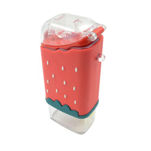 Portable Cute Water Bottle for Kids, Unique Ice Cream Shape water cup, sicle Shaped Plastic Kettle with Straw, Adjustable Shoulder Strap, BPA free, Leakproof (300 ML) - Justgrabit Inc.
