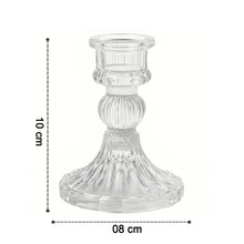 Elegant Crystal Glass Candle Holder Stand (1 Pc) - justgrabit.in | Just Grab It