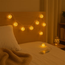 Battery Operated Rattan Ball String Decorative Fairy Lights - justgrabit.in | Just Grab It