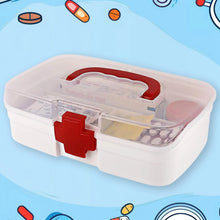 3 - Compartment First Aid Box - Portable Medicine Storage with Detachable Tray & Transparent Lid - Justgrabit Inc.
