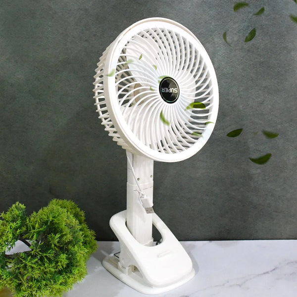 Multifunctional USB Desk Fan – Clip-On Plug & Play Fan, 1 Pc with Brown Box (On / Off Switch Not Provided) - Justgrabit Inc.