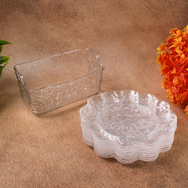 Plastic Household Flower Design Plates Dinner Plates Dish Tray (10 Pcs Set) - justgrabit.in | Just Grab It